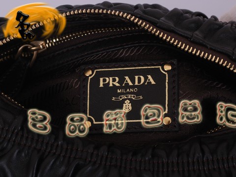 BL0651 普拉達最新款褶皺羊皮女包 Prada手拎包 Prada單肩包 原版一比一品質(zhì) 啡色