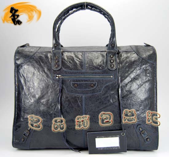084334 Balenciaga機(jī)車(chē)包 單肩包 巴黎世家手提包 進(jìn)口羊皮經(jīng)典時(shí)尚女包 海軍藍(lán)色
