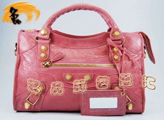 084332B Balenciaga女包 單肩包 巴黎世家手提包 進口羊皮休閑女包 粉紅色