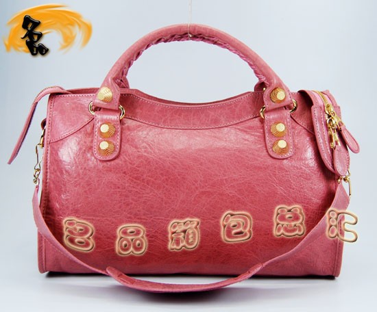 084332B Balenciaga女包 單肩包 巴黎世家手提包 進口羊皮休閑女包 粉紅色