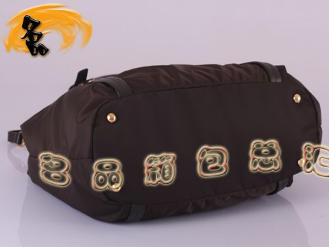 BN1773 Prada女包 防水尼龍帆布斜挎包 Prada手提包 普拉達帆布包 咖啡色