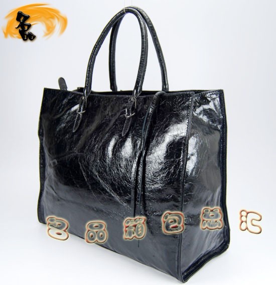 08472 巴黎世家機車包 巴黎世家進口牛皮單肩包 Balenciaga手提包 女包 黑色