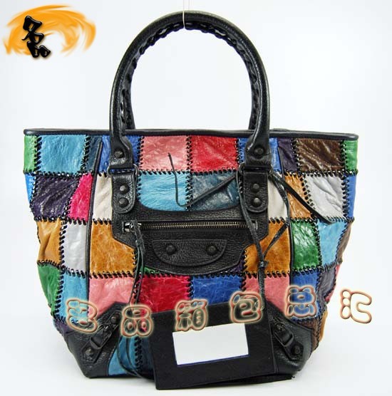 228750 巴黎世家手提包 進(jìn)口羊皮時(shí)尚休閑包 Balenciaga女包 黑色