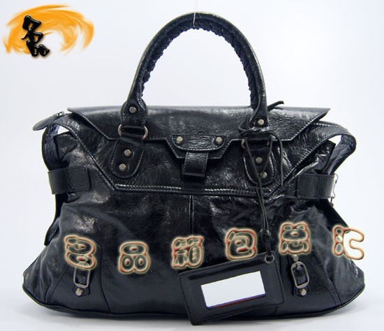 084668 Balenciaga手提包 巴黎世家單肩包 進(jìn)口牛皮經(jīng)典時尚女包 黑色
