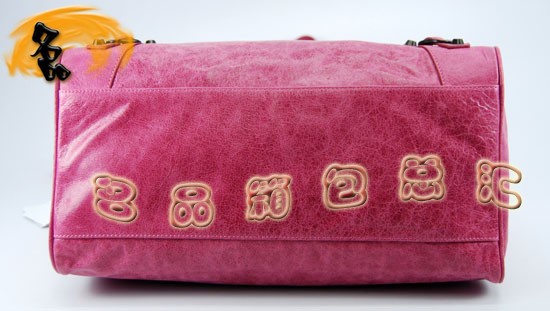 084616 Balenciaga機車包 巴黎世家單肩包 進口牛皮經(jīng)典時尚女包 粉紅色