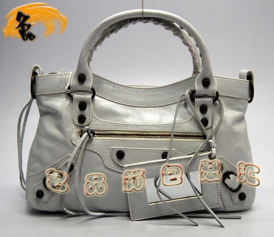 103208 Balenciaga單肩包 巴黎世家手提包 進口油皮經(jīng)典時尚女包 白色