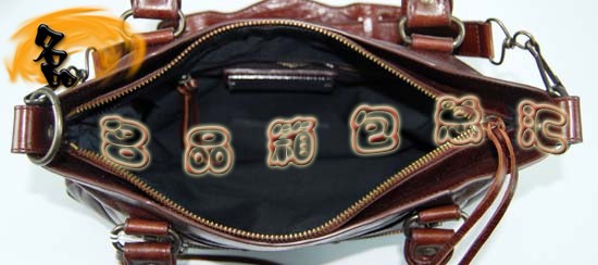 103208 巴黎世家單肩包 Balenciaga機車包 進口油皮時尚女包 手提包 深啡色