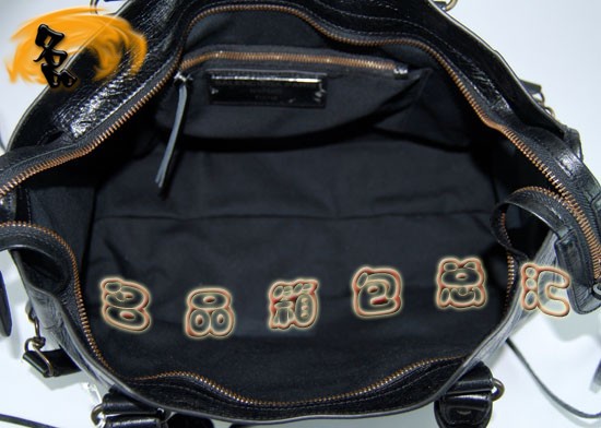 115748S 巴黎世家機車包 Balenciaga單肩包 進口油皮時尚女包 手提包 黑色