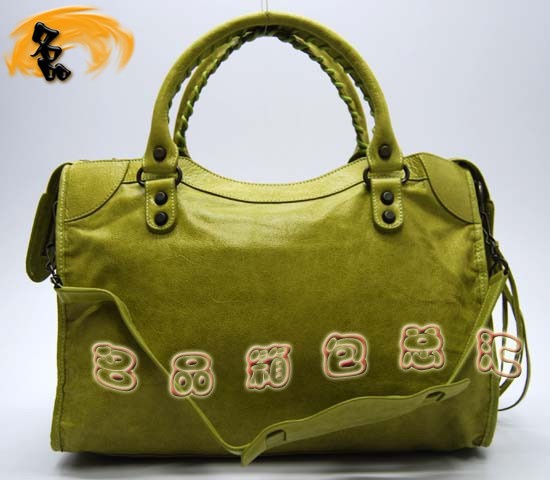 115748L Balenciaga單肩包 巴黎世家機車包 手提包 進口油皮時尚女包 淺綠色