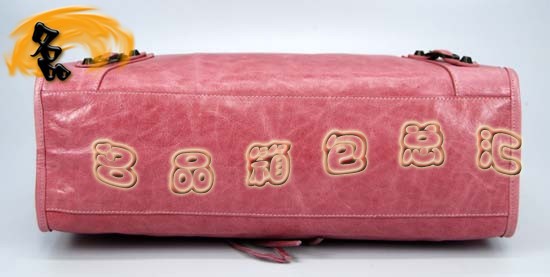 115748S 巴黎世家機(jī)車包 進(jìn)口油皮時(shí)尚女包 Balenciaga單肩包 手提包 淺粉紅色