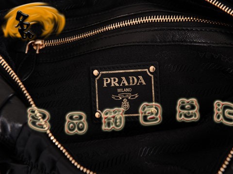 BN1790 普拉達最新款褶皺系列羊皮女包 Prada手提包 Prada斜挎包 防水帆布包 黑色