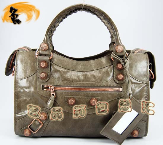 173084C Balenciaga手提包 進口高檔牛皮經典時尚女包 巴黎世家單肩包 機車包 銀灰色