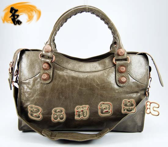 173084C Balenciaga手提包 進口高檔牛皮經典時尚女包 巴黎世家單肩包 機車包 銀灰色