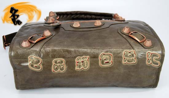 173084C Balenciaga手提包 進口高檔牛皮經典時尚女包 巴黎世家單肩包 機車包 銀灰色