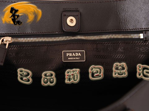 BN1844 最Prada新款十字紋進口牛皮女包 普拉達手提包 Prada手提包 啡色