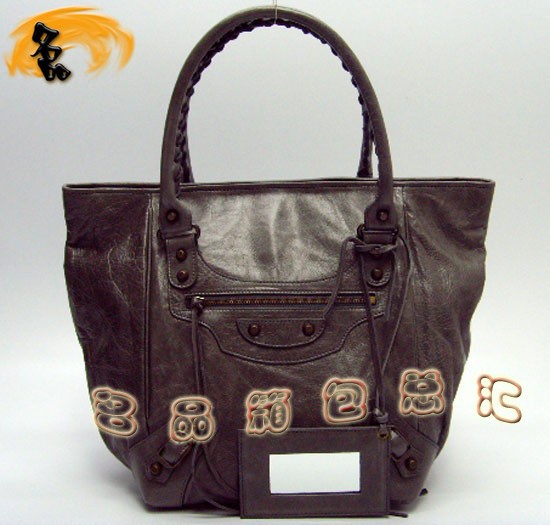 228750 Balenciaga手提包 巴黎世家單肩包 進口牛皮經典時尚女包 深銀灰色