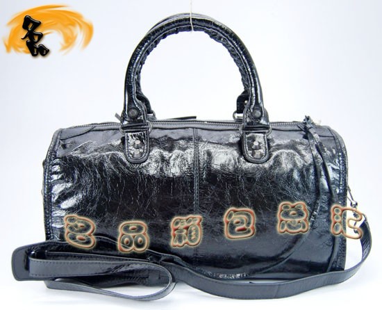 421423 巴黎世家單肩包 進(jìn)口油皮時(shí)尚女包 Balenciaga手提包 機(jī)車包 黑色