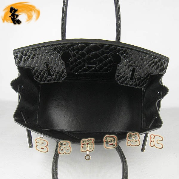 6088 愛馬仕女包 Hermes手提包 Hermes Birkin 鉑金包 魚紋(30) 黑色金扣