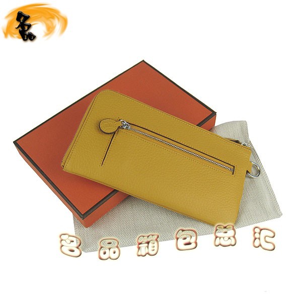 H010 Hermes錢(qián)包 愛(ài)馬仕最新款女士長(zhǎng)款錢(qián)夾 Hermes卡包 荔枝紋錢(qián)包 黃色