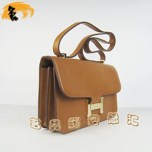020 新款H扣單肩包 愛馬仕 經(jīng)典款兩用女包 Hermes Constancec系列 淺啡色復(fù)古斜挎包