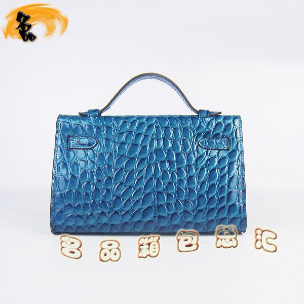 H008 最新款Hermes女包 手提包 愛馬仕晚宴包 Hermes Kelly Bag 凱莉包 石頭紋 中藍(lán)色