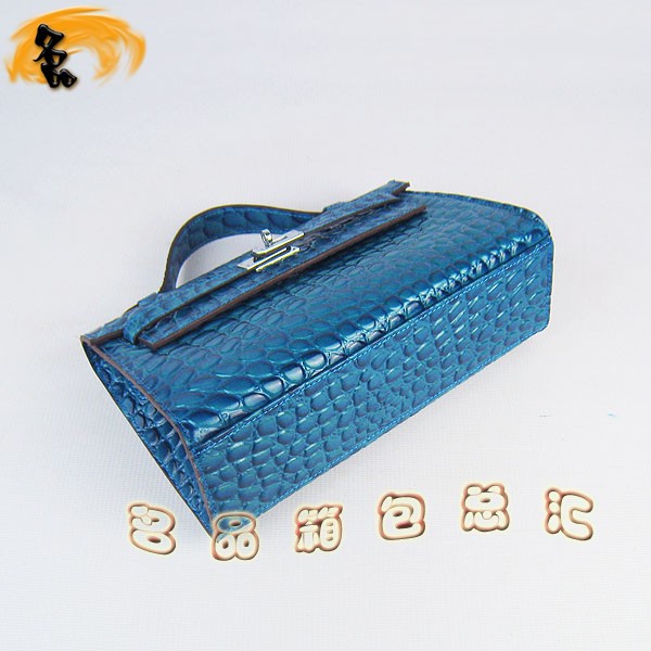 H008 最新款Hermes女包 手提包 愛馬仕晚宴包 Hermes Kelly Bag 凱莉包 石頭紋 中藍(lán)色