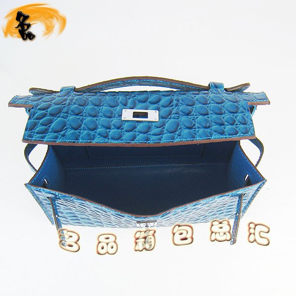 H008 最新款Hermes女包 手提包 愛馬仕晚宴包 Hermes Kelly Bag 凱莉包 石頭紋 中藍(lán)色