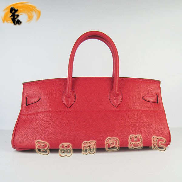 6109 Hermes經(jīng)典 Birkin 鉑金包 Hermes時(shí)尚休閑女士 手提包 荔枝紋 42 紅色金扣
