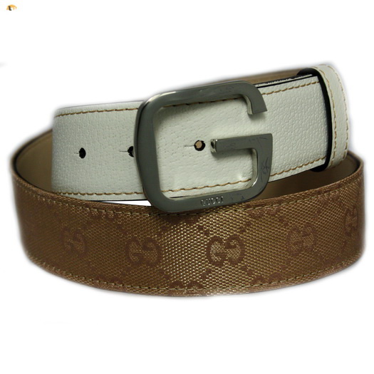 162932 Gucci皮帶 Gucci經典雙G帆布女士皮帶 古奇皮帶 Gucci腰帶 粉配白色