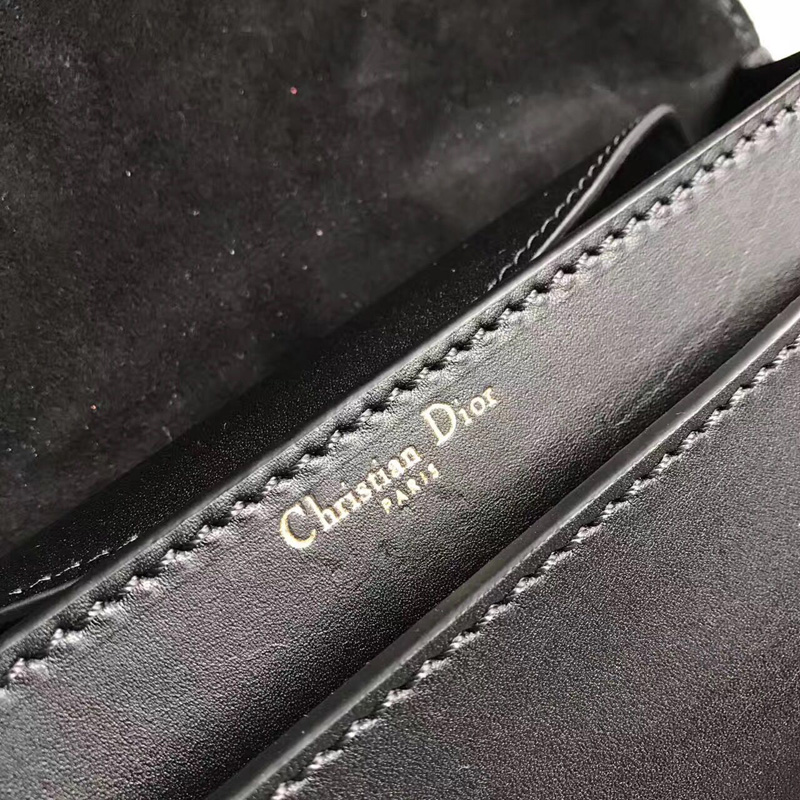 迪奧Dior JADIOR DIOR鏈條包 頂級小牛皮翻蓋式包 黑色