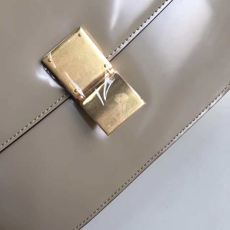 賽琳Celine box女包 賽琳豆腐包 Celine CLASSIC中號 單肩斜挎包 斑鳩灰