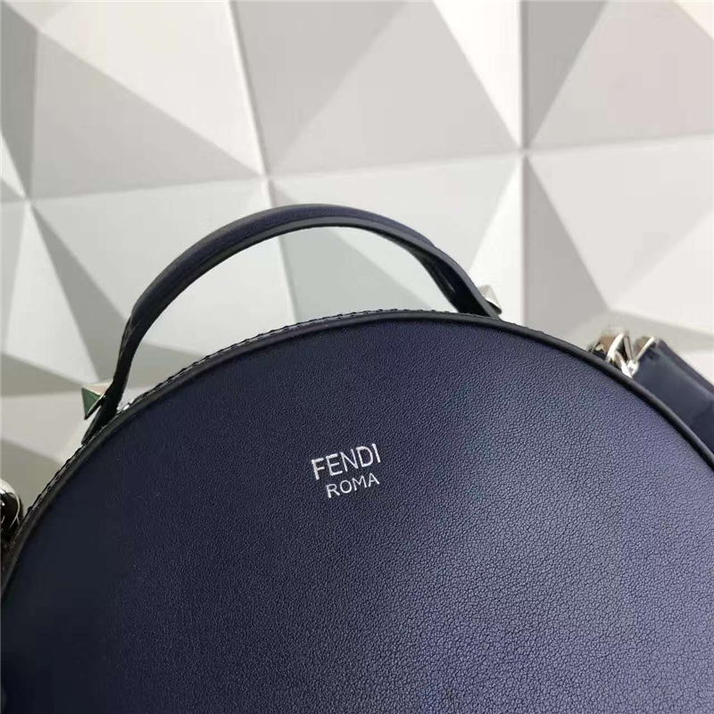 FENDI 2017新品 女士小牛皮鉚釘包 雙肩包 藏藍色
