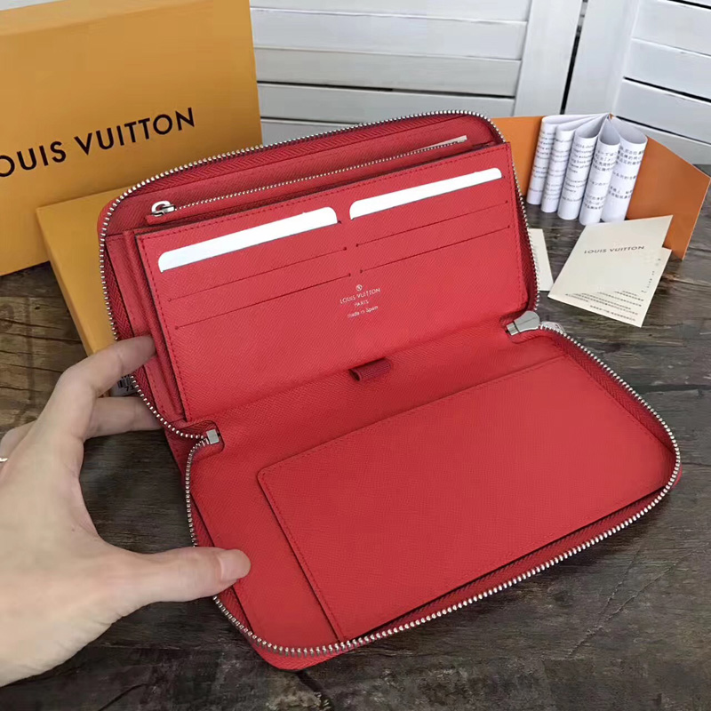 M60632 LV Supreme 聯(lián)名系列限量版Zippy Organizer 拉鏈錢夾 LV錢包全開 紅色