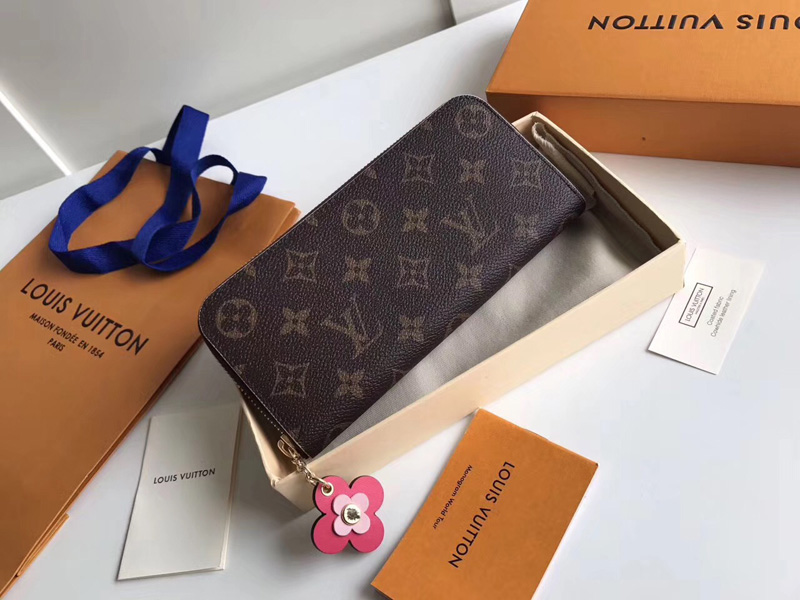 M64201 LV CLEMENCE 錢夾 LV2017新款拉鏈錢包 LV花卉裝飾錢包