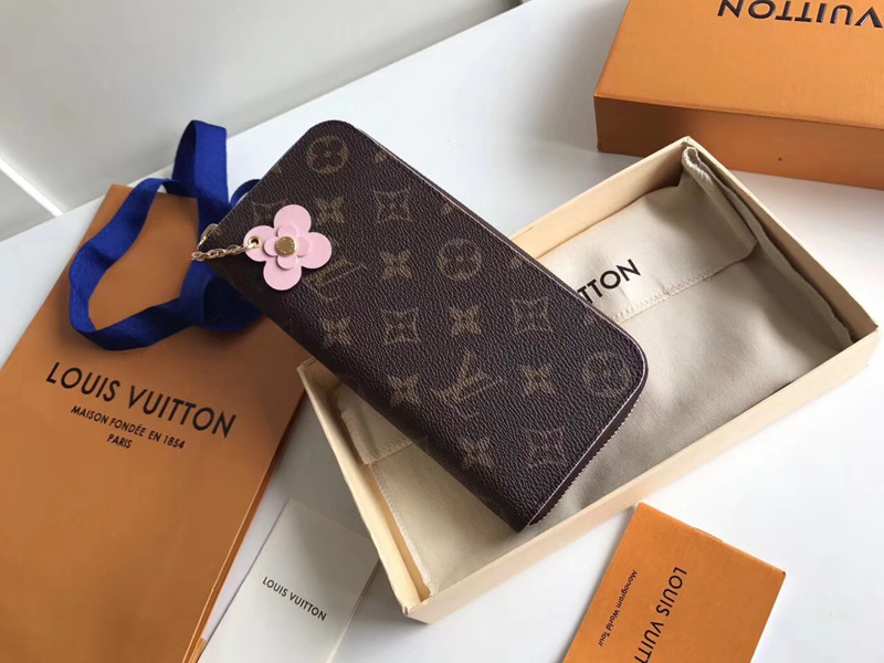 M64201 LV CLEMENCE 錢夾 LV2017新款拉鏈錢包 LV花卉裝飾錢包