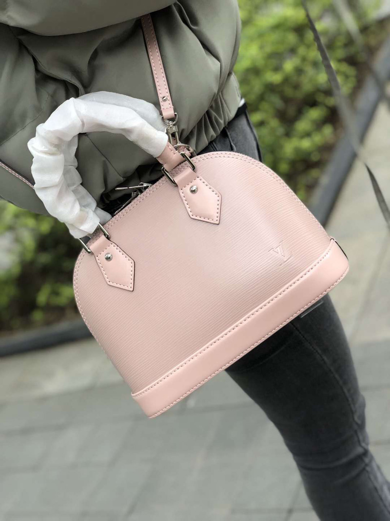 M41327 LV ALMA BB 手袋 LV女包 LV貝殼包 LV牛皮水波紋手提包 粉色