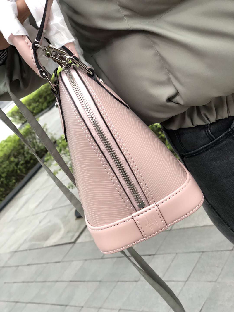 M41327 LV ALMA BB 手袋 LV女包 LV貝殼包 LV牛皮水波紋手提包 粉色