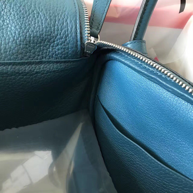 愛(ài)馬仕Hermes Lindy系列 純手工定制版 30cm TOGO皮 希臘藍(lán)