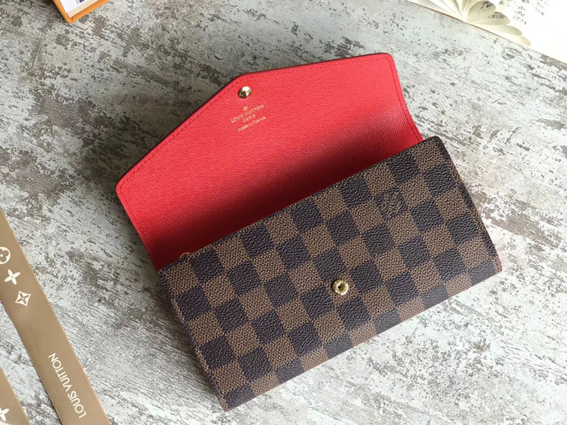 N60123 LV Sarah 錢夾 LV Damier Ebene帆布錢包 LV信封錢夾