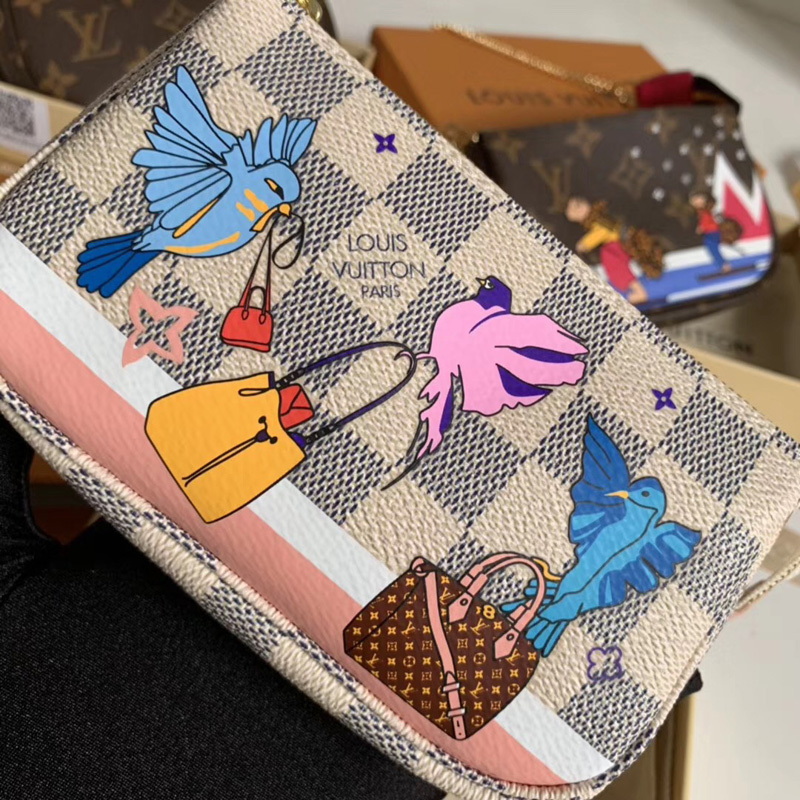 N64451 LV Mini Pochette Accessoires 小手袋 LV白格帆布小鳥圖案女包