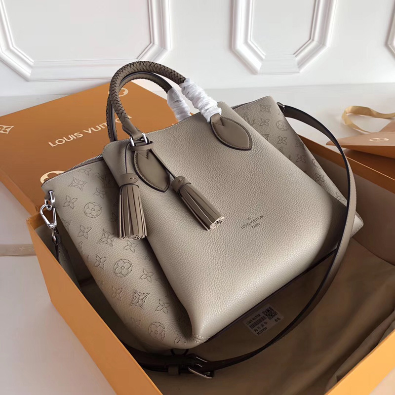 M55031 LV HAUMEA 手袋 LV女包 小牛皮編織手柄手提包 灰色