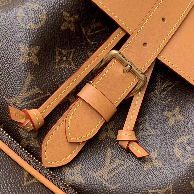 M44658 LV TRIO 雙肩包 Monogram 帆布包身配牛皮翻蓋背包