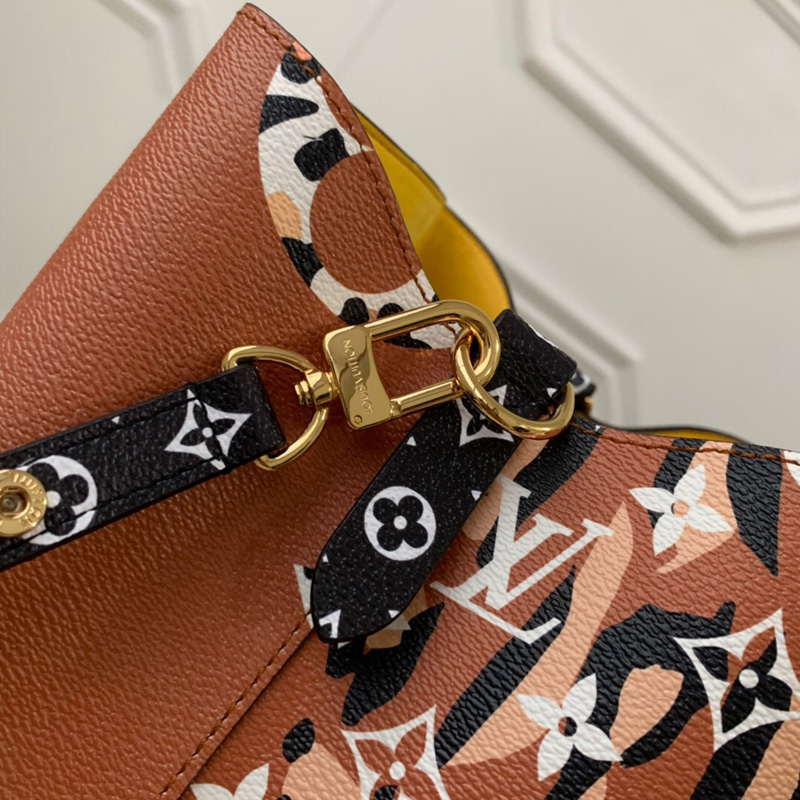 M44717 LV NEONOE 手袋 Monogram 帆布動物花紋女包 LV水桶包 焦糖色