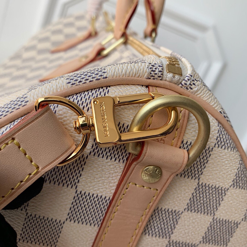 N41372 LV Speedy 35 手袋(配肩帶) Damier Azur 帆布女包 LV枕頭包