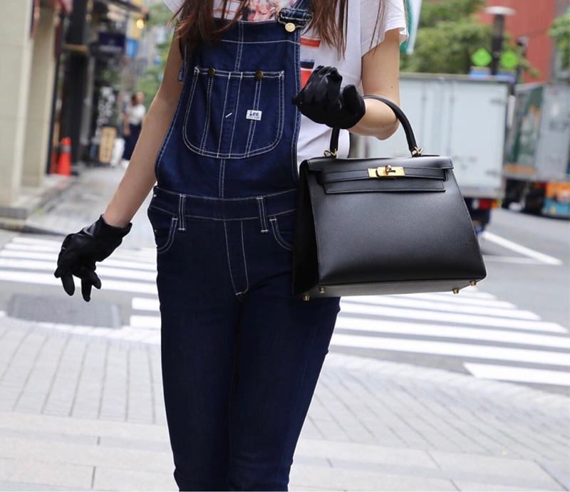 愛馬仕Hermes Kelly系列 凱莉包 純手工定制版 28cm epsom皮手掌紋 黑色