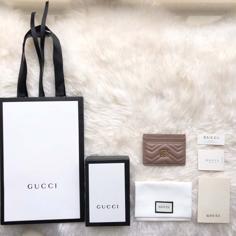 443127 Gucci GG Marmont系列卡片夾 Gucci卡包 裸色