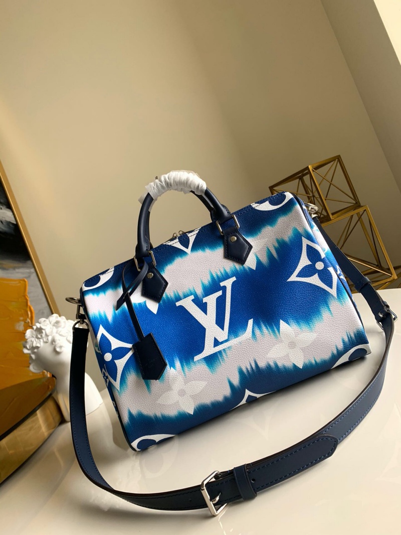 M45146 LV SPEEDY BANDOULIÈRE 30 手袋 日本絞染工藝女包 藍色