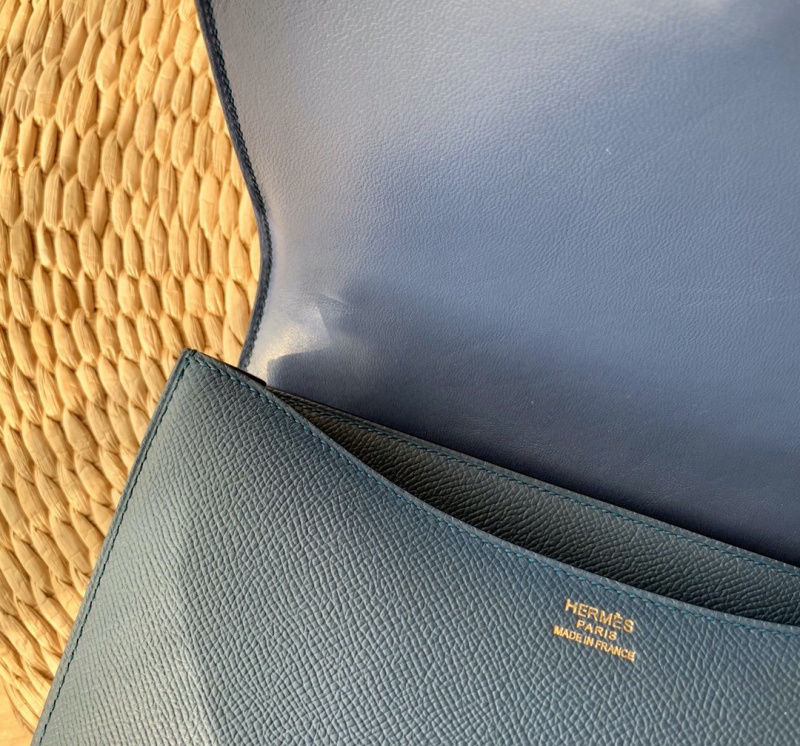 Hermes constance系列 愛馬仕康康包 純手工定制Epsom小牛皮 瑪瑙藍金扣
