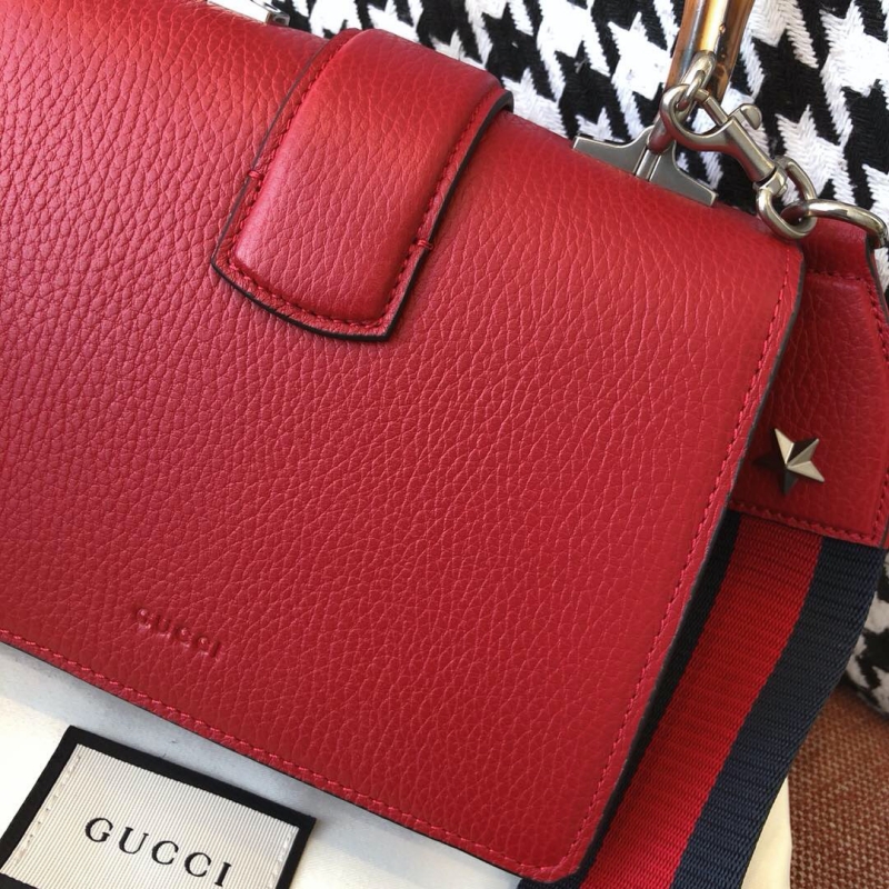 448075 GUCCI Dionysus 系列 皮革 竹節提手 Gucci酒神包 芙蓉紅
