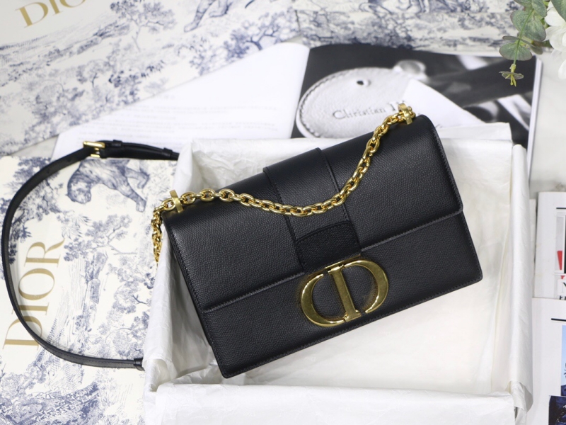 M9204 Dior 30 Montaigne 鏈條包 粒面牛皮革 黑色